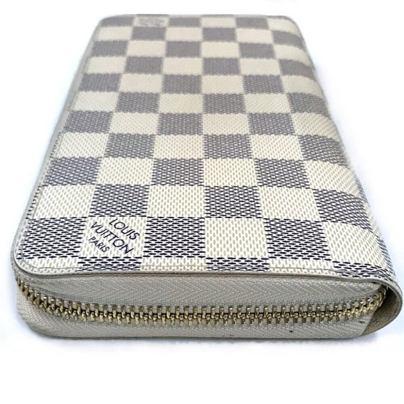 LOUIS VUITTON DamierAzur Zippy Wallet Zip Around Long Wallet White - Picture 11 of 12